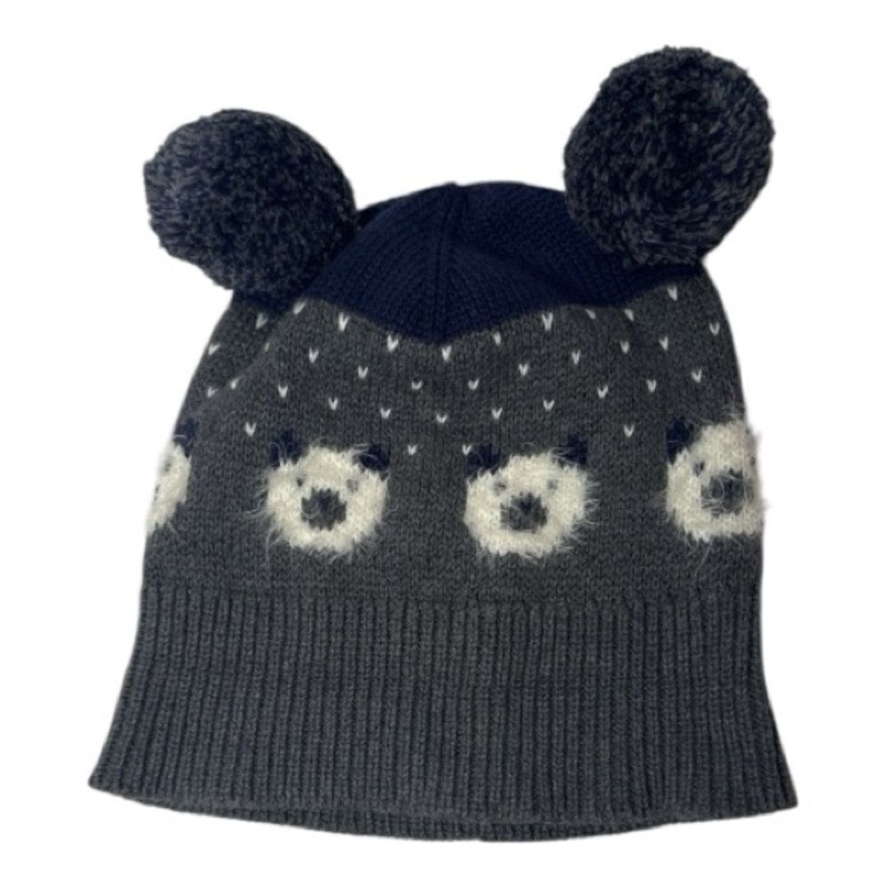 Tucker Tate‎ Navy and Gray Pom-Pom Bear Hat.